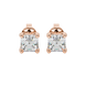 Asscher cut gemstone stud earrings in gold with four-prong basket setting and screw-back closure