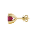 Asscher cut gemstone stud earrings in gold with six-prong basket setting and screw-back closure