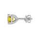 Asscher cut gemstone stud earrings in gold with four-prong basket setting and screw-back closure