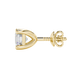 Asscher cut gemstone stud earrings in gold with four-prong basket setting and screw-back closure