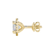 Asscher cut halo gemstone stud earrings in gold featuring 5.00 MM center gemstones surrounded by sparkling round diamond halos