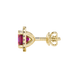 Asscher cut halo gemstone stud earrings in gold featuring 5.00 MM center gemstones surrounded by sparkling round diamond halos