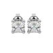 Asscher cut solitaire stud earrings in gold featuring 5.00 MM square gemstones in a classic four-prong setting