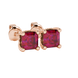 Asscher cut solitaire stud earrings in gold featuring 5.00 MM square gemstones in a classic four-prong setting