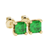 Asscher cut solitaire stud earrings in gold featuring 5.00 MM square gemstones in a classic four-prong setting