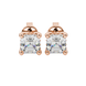 Asscher cut hidden halo stud earrings in gold featuring 5.00 MM gemstones with diamond accented basket setting