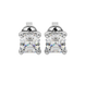 Asscher cut hidden halo stud earrings in gold featuring 5.00 MM gemstones with diamond accented basket setting