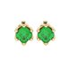 Asscher cut crown stud earrings in gold featuring 5.00 MM gemstones secured in a decorative six-prong crown setting