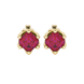 Asscher cut crown stud earrings in gold featuring 5.00 MM gemstones secured in a decorative six-prong crown setting