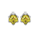 Asscher cut crown stud earrings in gold featuring 5.00 MM gemstones secured in a decorative six-prong crown setting