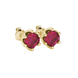 Asscher cut crown stud earrings in gold featuring 5.00 MM gemstones secured in a decorative six-prong crown setting