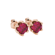Asscher cut crown stud earrings in gold featuring 5.00 MM gemstones secured in a decorative six-prong crown setting