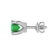 Hidden halo Asscher cut solitaire stud earrings featuring 5.00 MM gemstones in a four-prong gold setting