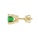 Hidden halo Asscher cut solitaire stud earrings featuring 5.00 MM gemstones in a four-prong gold setting