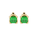 Green Asscher cut floral stud earrings in gold featuring 5.00 MM gemstones in a sculpted four-prong bloom setting