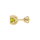 Yellow Asscher cut floral stud earrings in gold featuring 5.00 MM gemstones in a sculpted four-prong bloom setting