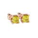 Yellow Asscher cut floral stud earrings in gold featuring 5.00 MM gemstones in a sculpted four-prong bloom setting