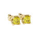 Yellow Asscher cut floral stud earrings in gold featuring 5.00 MM gemstones in a sculpted four-prong bloom setting