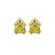 Yellow Asscher cut stud earrings in gold featuring a crown-inspired eight-prong setting and push back closure