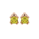 Yellow Asscher cut stud earrings in gold featuring a crown-inspired eight-prong setting and push back closure