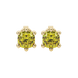 Yellow cushion cut gemstone stud earrings in gold featuring a refined six-prong basket setting