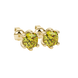 Yellow cushion cut gemstone stud earrings in gold featuring a refined six-prong basket setting