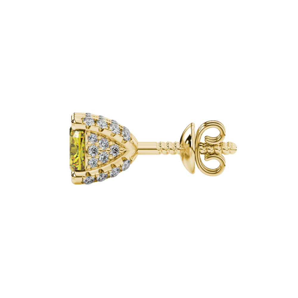 Yellow cushion cut solitaire gemstone ring in rose gold with classic four prong setting