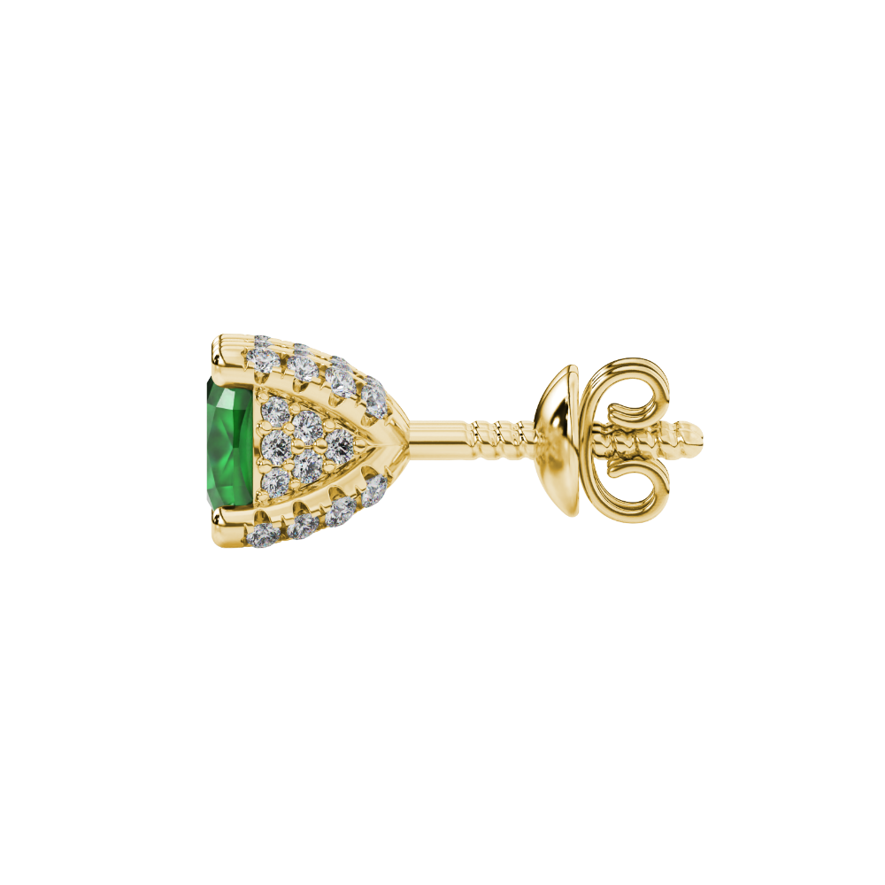 Green cushion cut solitaire gemstone ring in rose gold with classic four prong setting