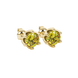 Yellow cushion cut floral stud earrings in white gold with six prong flower setting