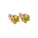 Yellow cushion cut floral stud earrings in white gold with six prong flower setting