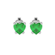 Emerald Green Heart Cut Gemstone Solitaire Stud Earrings in Rose Gold
