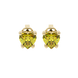 Canary Yellow Heart Cut Gemstone Solitaire Stud Earrings in Yellow Gold