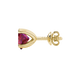 Raspberry Red Heart Cut Gemstone Solitaire Stud Earrings in Yellow Gold