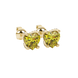 Canary Yellow heart cut gemstone pave basket halo earrings in yellow gold