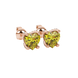Canary Yellow heart cut gemstone pave basket halo earrings in rose gold