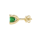 Side profile, yellow gold emerald green earrings, four-prong gallery.