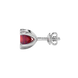 Side profile, white gold raspberry red earrings, six-prong gallery.