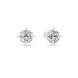 Cushion cut solitaire stud earrings in gold