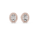 Oval halo diamond stud earrings in gold with lab grown diamonds