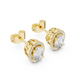 Oval halo diamond stud earrings in gold with lab grown diamonds
