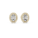 Oval halo diamond stud earrings in gold with lab grown diamonds