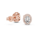 Oval halo diamond stud earrings in gold with lab grown diamonds