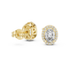 Oval halo diamond stud earrings in gold with lab grown diamonds