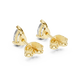 Pear cut solitaire diamond stud earrings in gold with lab grown diamonds