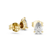Pear cut solitaire diamond stud earrings in gold with lab grown diamonds