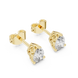 Pear cut solitaire diamond stud earrings in gold with lab grown diamonds