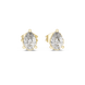 Pear cut solitaire diamond stud earrings in gold with lab grown diamonds