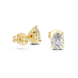 Pear cut solitaire diamond stud earrings in gold with lab grown diamonds
