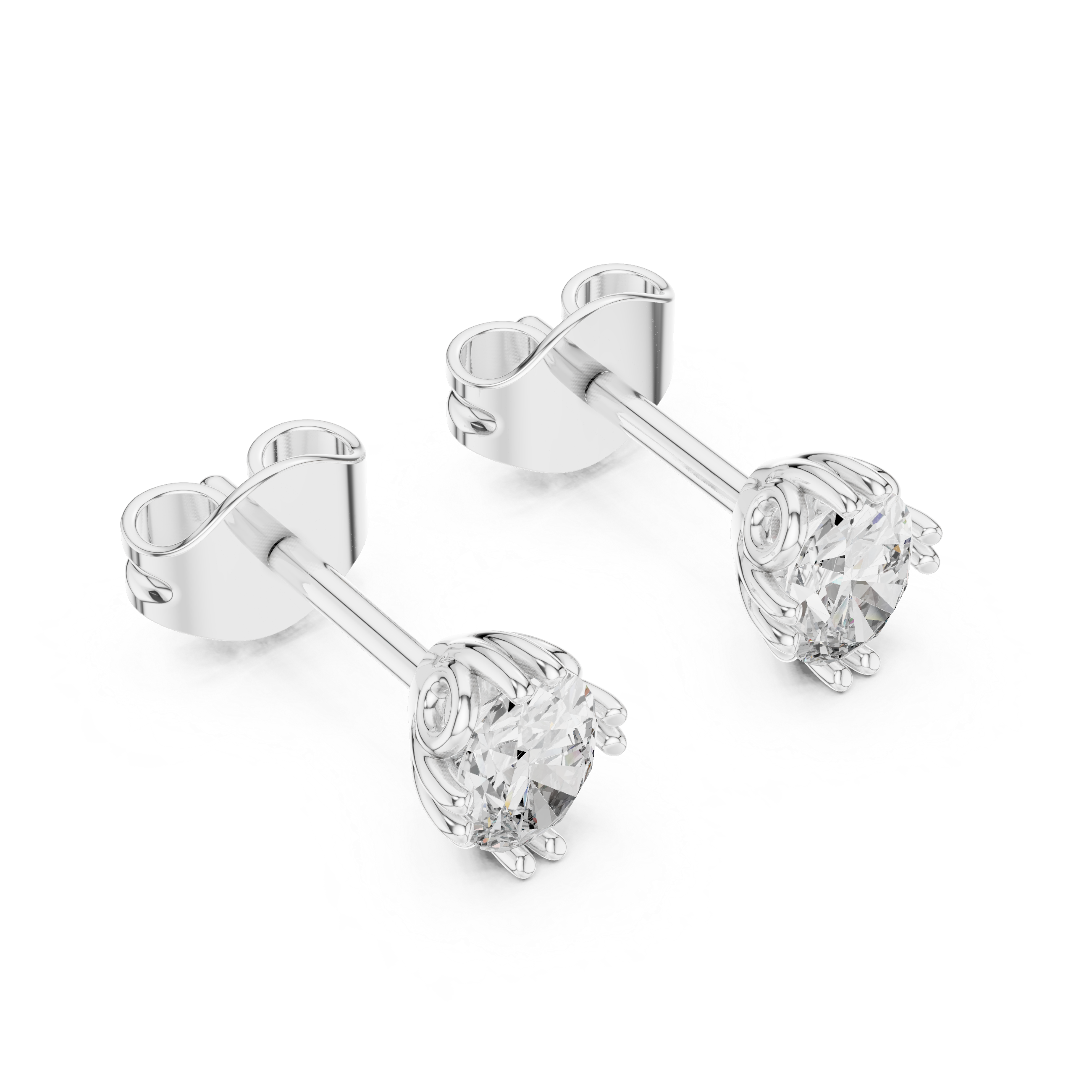 Oval cut solitaire diamond stud earrings in gold with lab grown diamonds by Signora Jewels