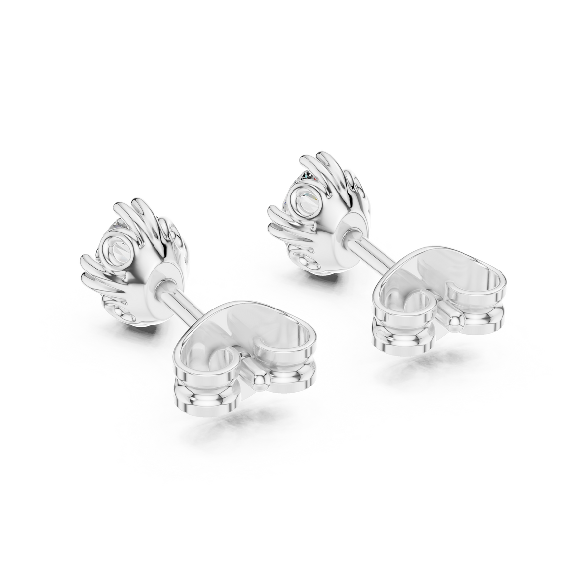 Oval cut solitaire diamond stud earrings in gold with lab grown diamonds by Signora Jewels